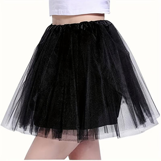 Women's Teen Tutu Skirt Elastic Layered Tulle For Parties Ballet Dancing