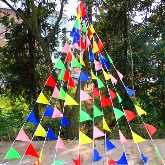 Multicolor Pennant Banner Flag Bunting Triangle Flags 50m