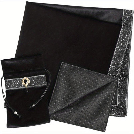 Tarot Tablecloth Set with Storage Bag Non-slip Beginner Double Layer