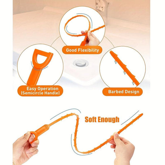 3pcs Solid Sewer Dredging Tool - Home Hair Drain Clog Remover