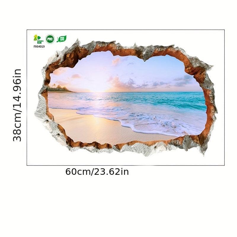 Beach View Wall Sticker Self Adhesive Decal for Home and Bathroom Decoration