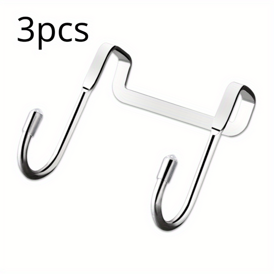 5pcs Stainless Steel S-shaped Hook Door Hanging Clothes Hook