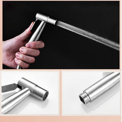 Stainless Steel Toilet Spray Gun Set - Bathroom Cleaning Accessories