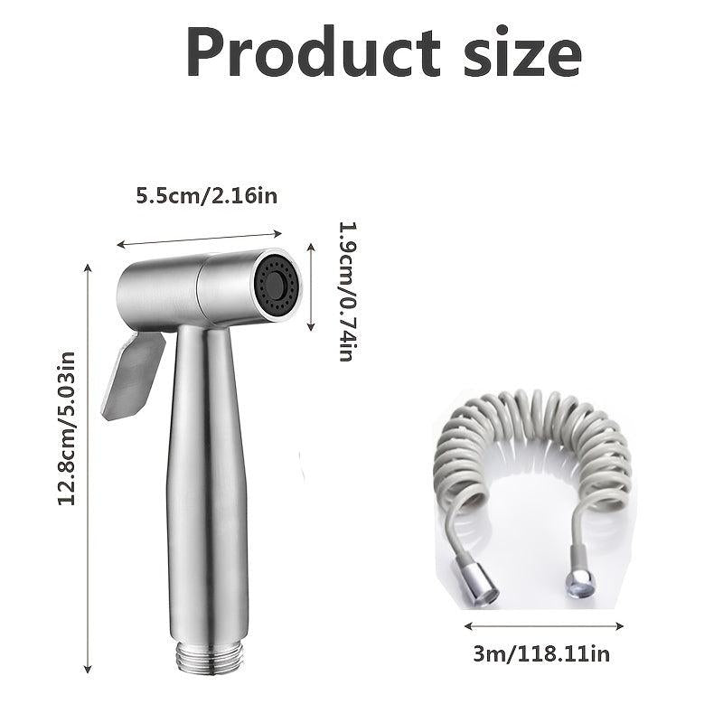 Stainless Steel Toilet Spray Gun Set - Bathroom Cleaning Accessories