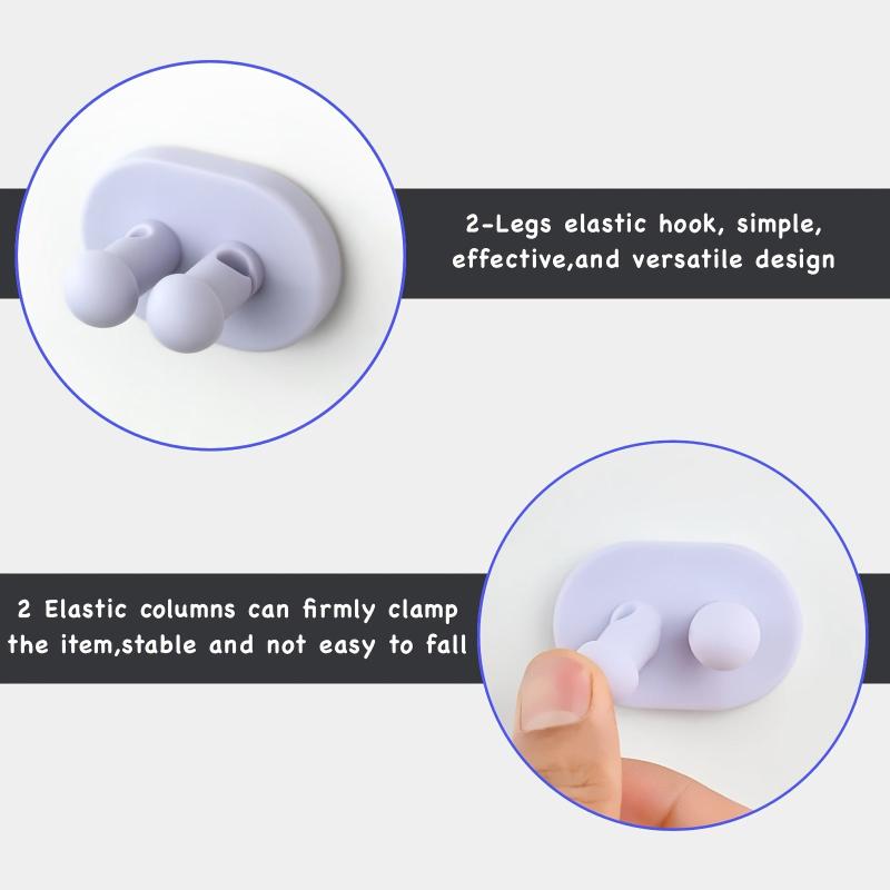 2pcs Silicone Toothbrush Holder Hook Wall Mounted Adhesive Utility Decoration