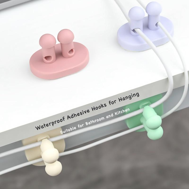 2pcs Silicone Toothbrush Holder Hook Wall Mounted Adhesive Utility Decoration