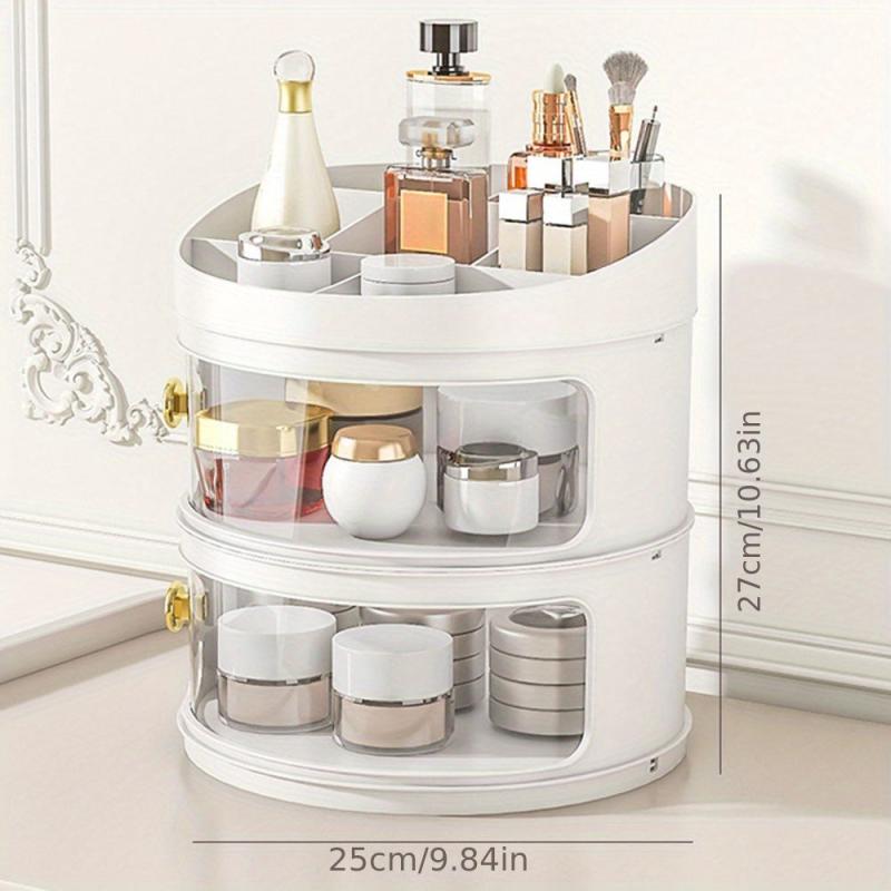 Rotating Makeup Organizer Rack Adjustable Jewelry Cosmetics