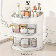 Rotating Makeup Organizer Rack Adjustable Jewelry Cosmetics