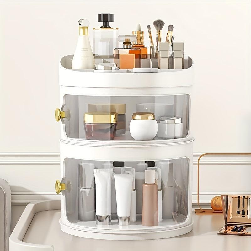 Rotating Makeup Organizer Rack Adjustable Jewelry Cosmetics