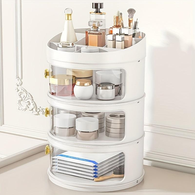 Rotating Makeup Organizer Rack Adjustable Jewelry Cosmetics