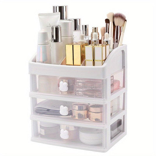 3 Drawer Plastic Makeup Organizer for Bathroom Vanity