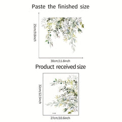 Green Plant Pattern Toilet Lid Decal for Bathroom Decor