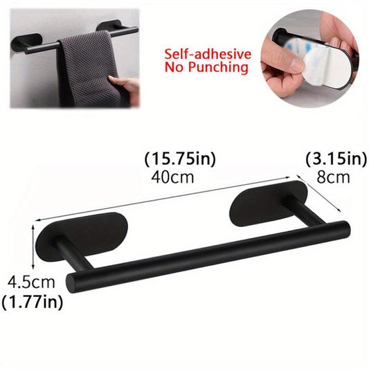 Stainless Steel Towel Rack Wall Mounted Towel Bar with Adhesive