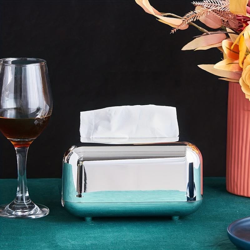 Vintage Tissue Box Cover Electroplated Tissue Box Holder Bathroom Accessories