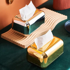 Vintage Tissue Box Cover Electroplated Tissue Box Holder Bathroom Accessories