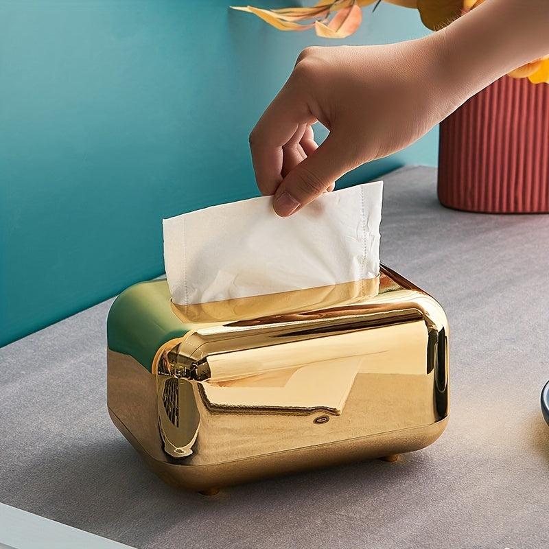 Vintage Tissue Box Cover Electroplated Tissue Box Holder Bathroom Accessories