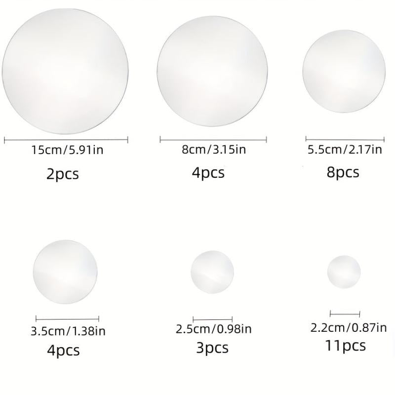 32 Pcs Acrylic Mirror Wall Stickers 360 Round Circle for Home Decor