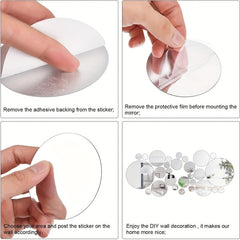 32 Pcs Acrylic Mirror Wall Stickers 360 Round Circle for Home Decor