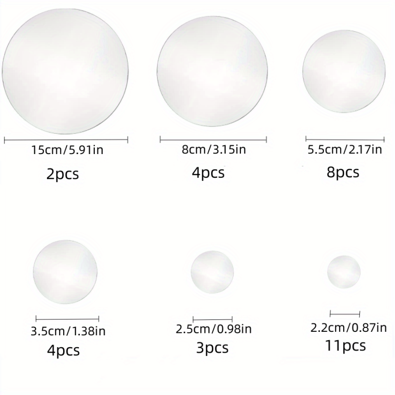 32 Pcs Acrylic Mirror Wall Stickers 360 Round Circle for Home Decor