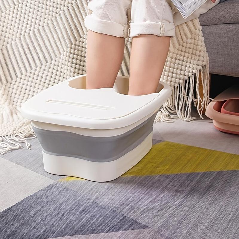 Folding Bubble Foot Bath Bucket with Lid for Home Travel
