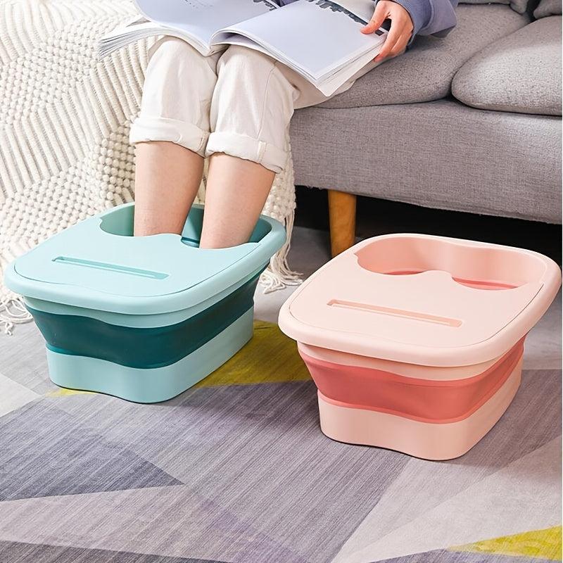 Folding Bubble Foot Bath Bucket with Lid for Home Travel