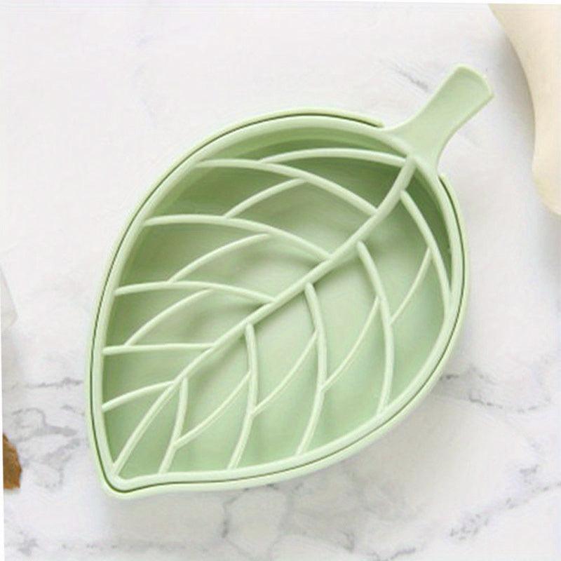 Double Layer Leaf Drainage Soap Box Laundry Soap Rack and Bathroom Accessory