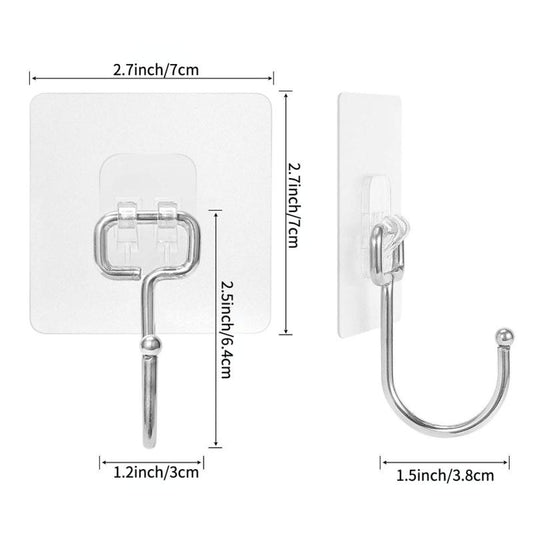 16pcs Large Adhesive Hooks Stainless Steel Towel Coat Hooks