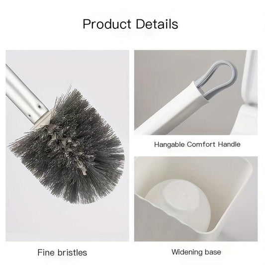 Long Handle Toilet Brush Set with Base Easy Cleaning Tool