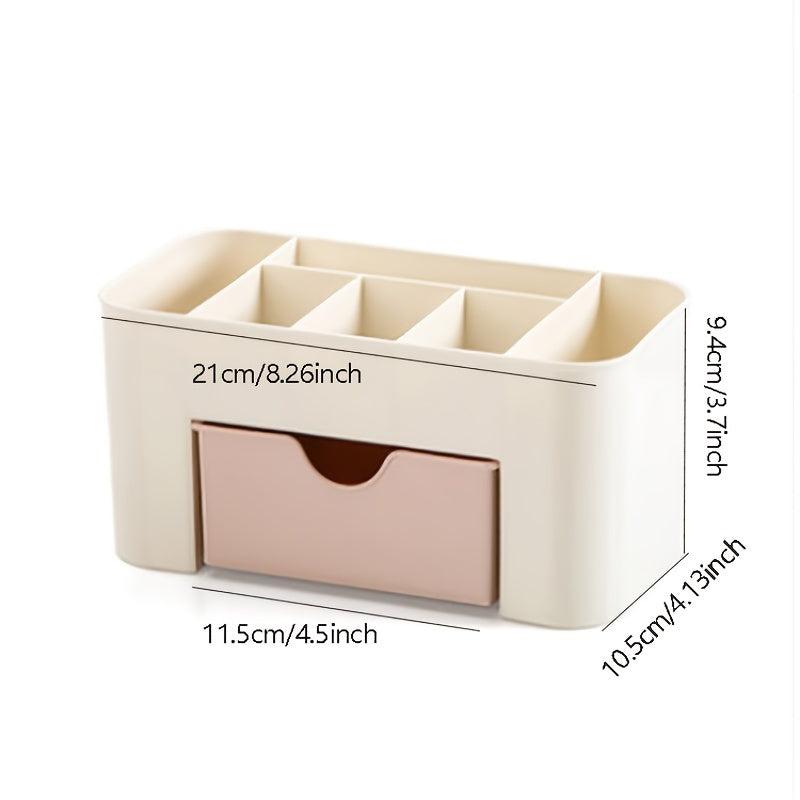 Space Saving Brush And Cosmetic Storage With Drawer Makeup Desk Organizer
