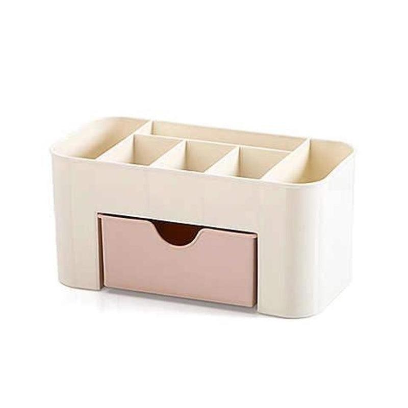 Space Saving Brush And Cosmetic Storage With Drawer Makeup Desk Organizer