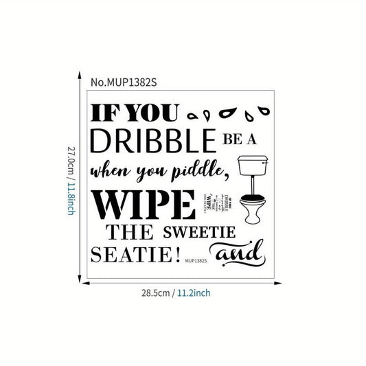 Toilet Rules Roll Paper Shape Sticker Bathroom Decoration Wall Decal