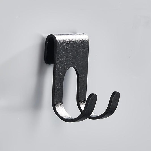 Aluminum Bath Towel Hook Shower Glass Door Hook Punch Towel Rack Hanger
