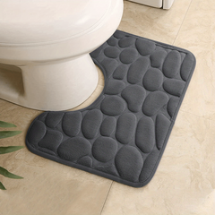 Grey Memory Foam Bath Mat Absorbent And Soft Bathroom Rug