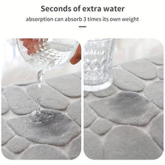 Grey Memory Foam Bath Mat Absorbent And Soft Bathroom Rug