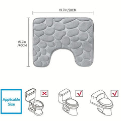 Grey Memory Foam Bath Mat Absorbent And Soft Bathroom Rug