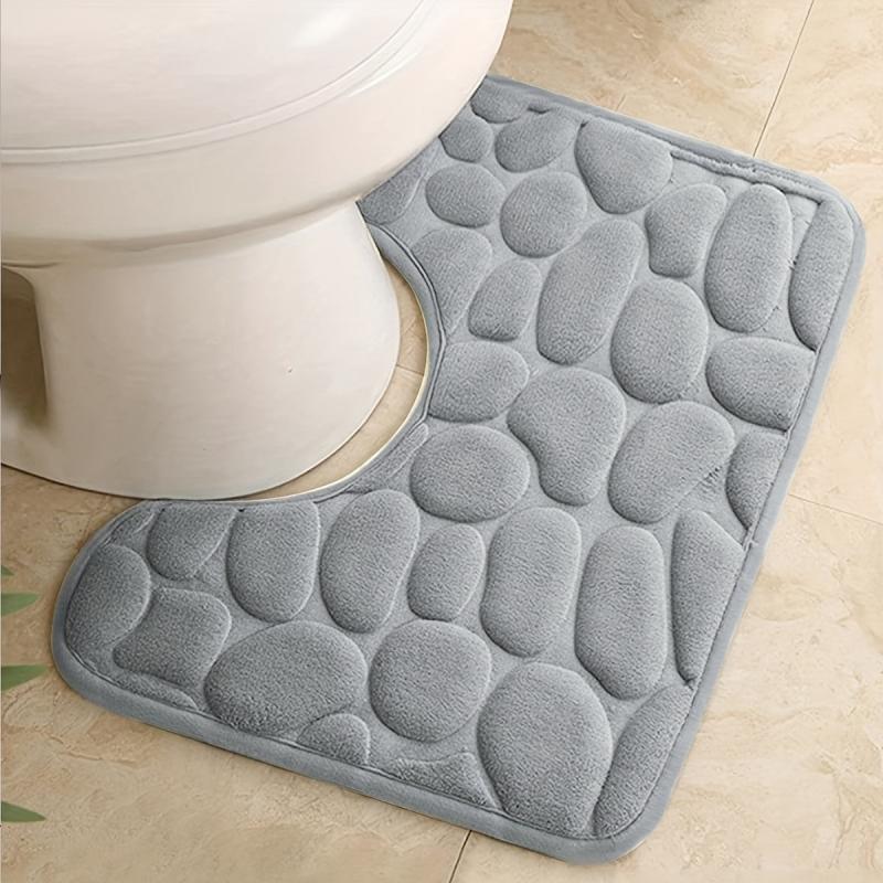 Grey Memory Foam Bath Mat Absorbent And Soft Bathroom Rug