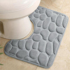 Grey Memory Foam Bath Mat Absorbent And Soft Bathroom Rug