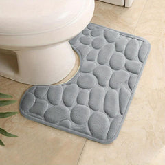 Grey Memory Foam Bath Mat Absorbent And Soft Bathroom Rug