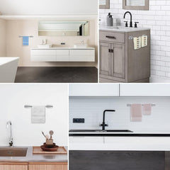 Stainless Steel Self Adhesive Towel Bar 40-64 cm, Wall Mounted Hand Towel Holder