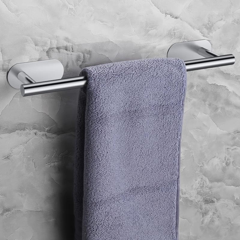 Stainless Steel Self Adhesive Towel Bar 40-64 cm, Wall Mounted Hand Towel Holder