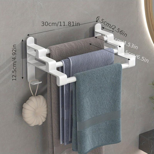 Bathroom Towel Rack Shelf Wall Mounted Holder