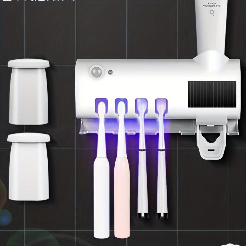 UV Toothbrush Holder with Squeeze Rack
