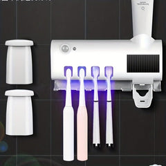 UV Toothbrush Holder with Squeeze Rack