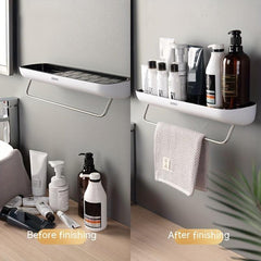 Wall Mounted Bathroom Shelf Punch Storage Rack Shower Caddy