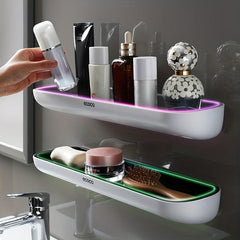 Wall Mounted Bathroom Shelf Punch Storage Rack Shower Caddy