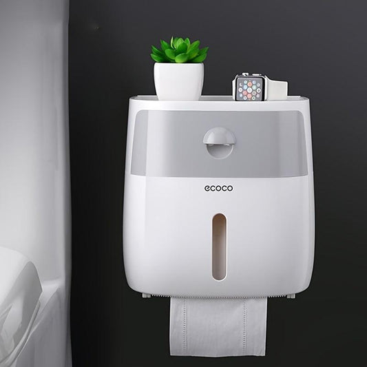 Wall Mounted Toilet Paper Holder Bathroom Tissue Storage Box