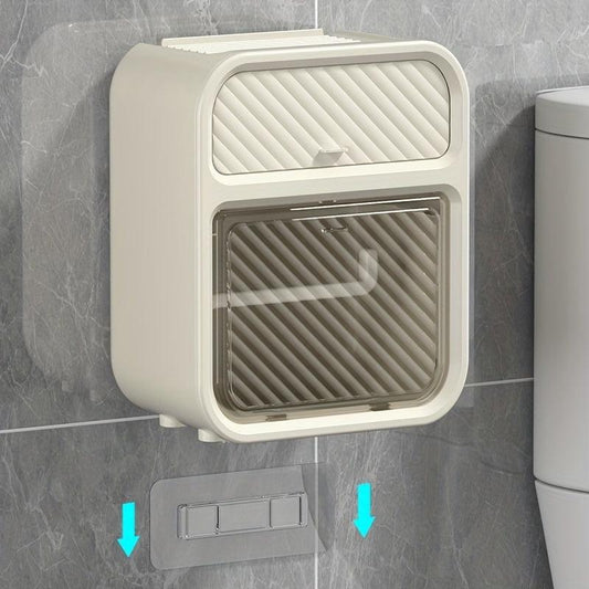 Self Adhesive Tissue Box Shelf Wall Mount Toilet Paper Holder