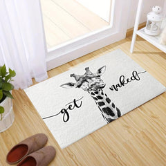 Giraffe Pattern Bath Rug Soft Non Slip Absorbent Floor Pad for Bathroom