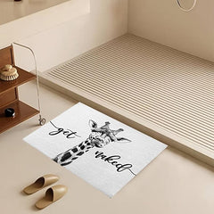 Giraffe Pattern Bath Rug Soft Non Slip Absorbent Floor Pad for Bathroom