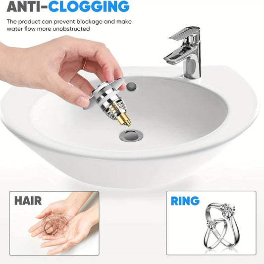 Stainless Steel Sink Drain Stopper with Hair Catcher